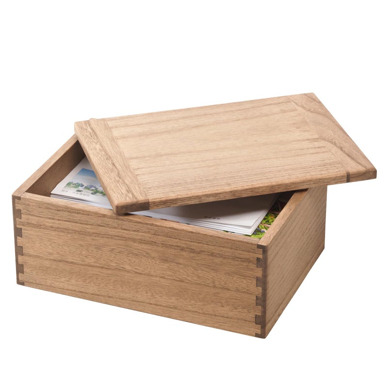 KIRIGEN Wood Stash Box with Lid - Decorative Boxes for Crafts, Sewing, Keepsake, Memory - Wooden DIY Storage Box Stash Jewelry - Wooden Boxes for Home Office Storage Dark Brown (SNH-DBR) - Image 1